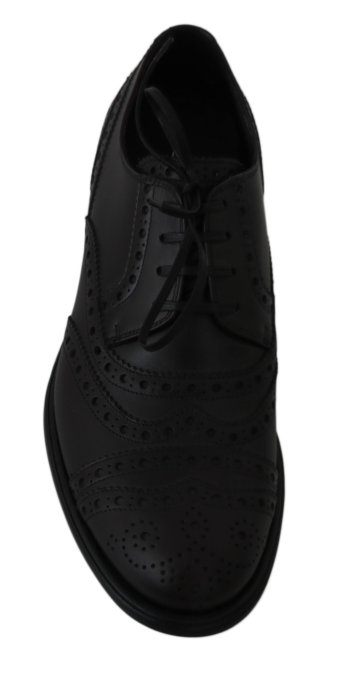 Chaussures de ville à bout en aile en cuir noir de Dolce & Gabbana