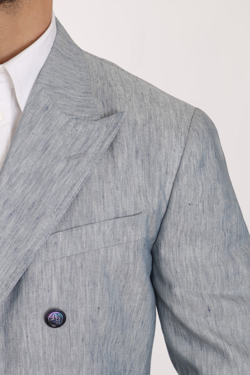 Dolce &amp; Gabbana Veste, Blazer, Manteau NAPOLI en lin bleu