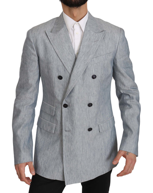 Dolce & Gabbana Veste, Blazer, Manteau NAPOLI en lin bleu