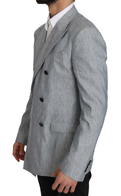 Dolce & Gabbana Veste, Blazer, Manteau NAPOLI en lin bleu
