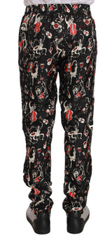 Pantalon de pyjama rouge à imprimé d'instruments de musique Dolce &amp; Gabbana