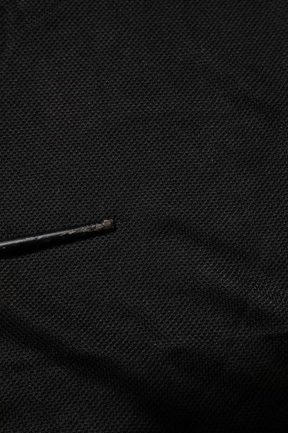 Dolce & Gabbana Black DG Silk Vneck Collared Men Polo T-shirt