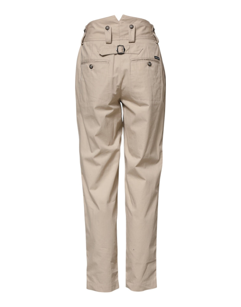 Dolce & Gabbana Beige Cotton High Waisted Pants