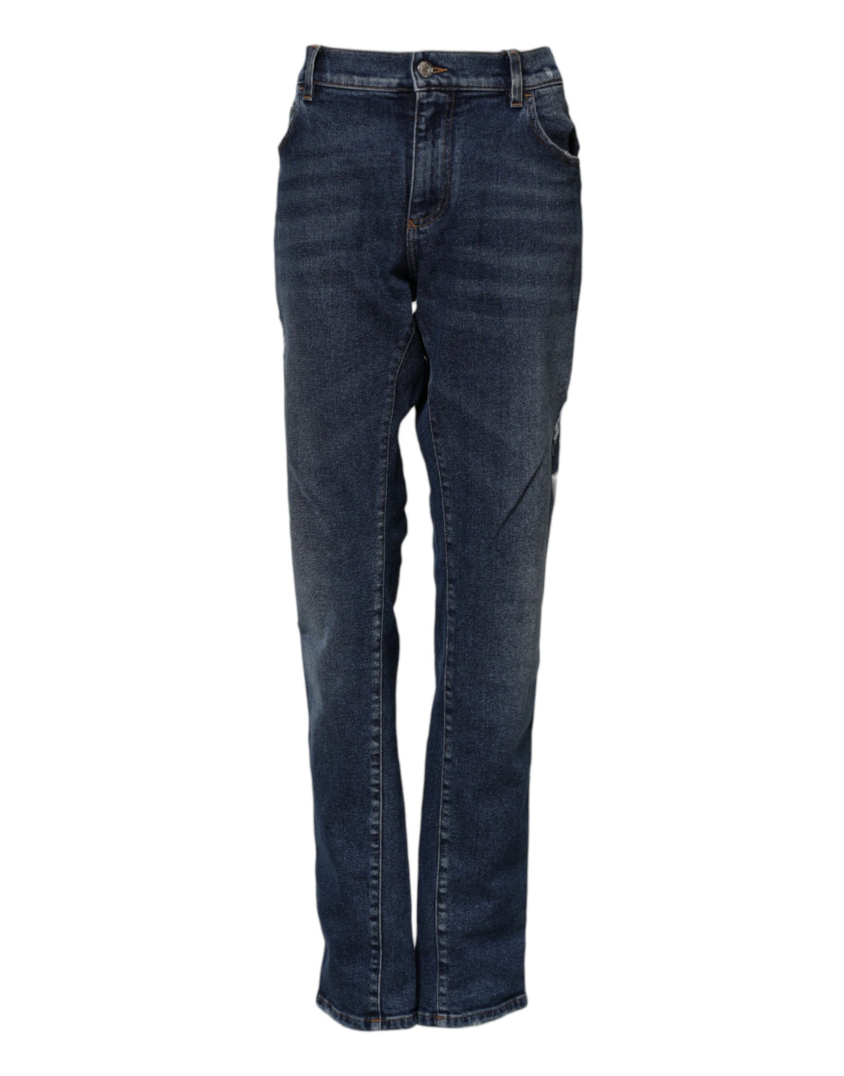 Dolce & Gabbana Jeans en Denim Bleu Mi-Taille Droite