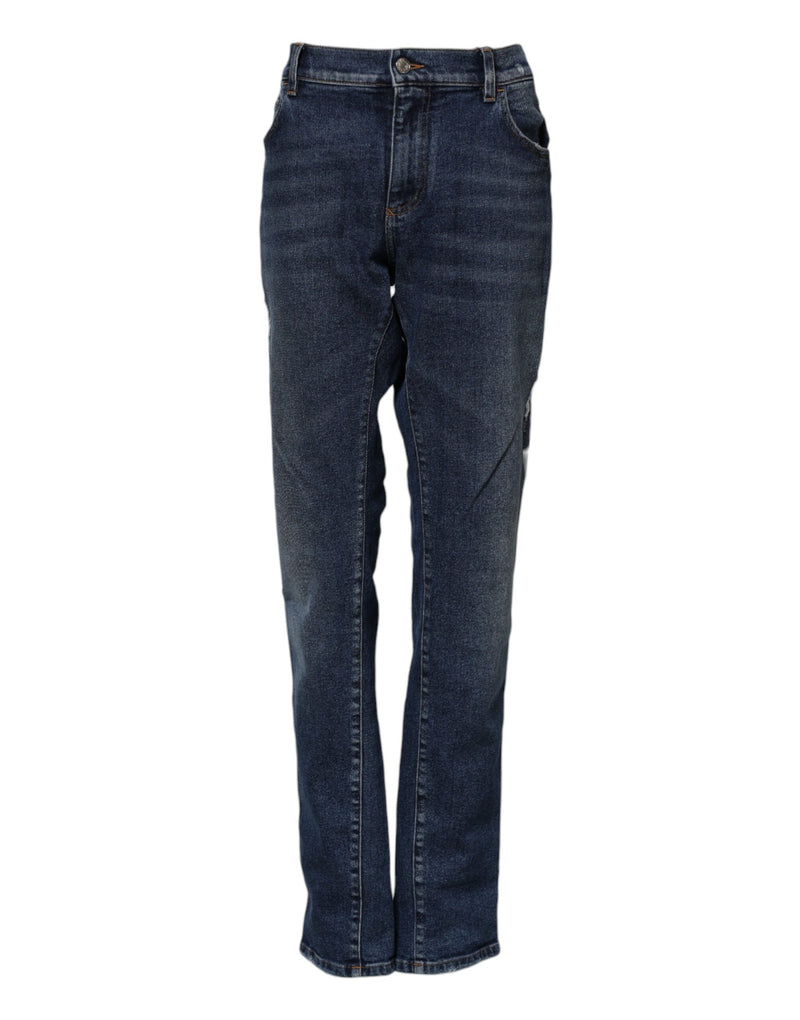Dolce & Gabbana Jeans en Denim Bleu Mi-Taille Droite