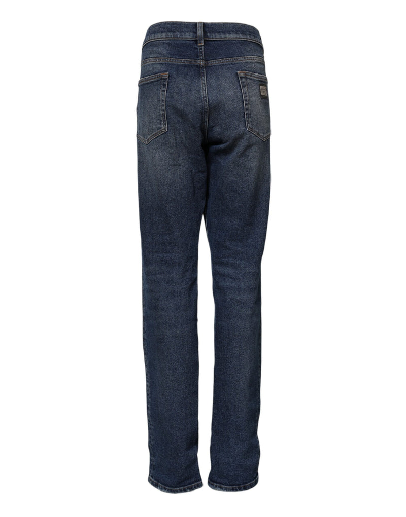 Dolce & Gabbana Jeans en Denim Bleu Mi-Taille Droite