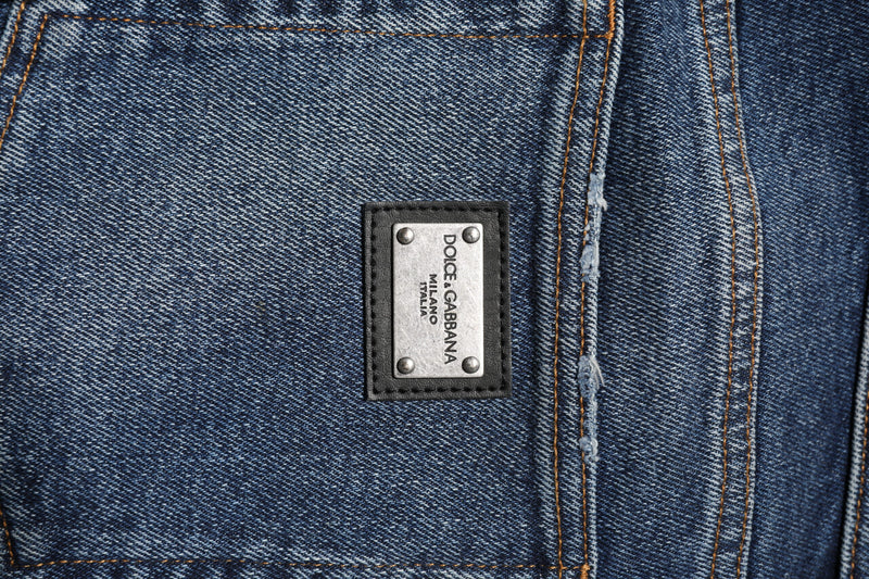 Dolce & Gabbana Jeans en Denim Bleu Mi-Taille Droite