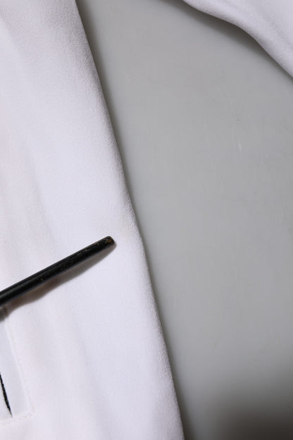 Dolce &amp; Gabbana Witte Viscose Logo Dames Jack met Volledige Ritssluiting