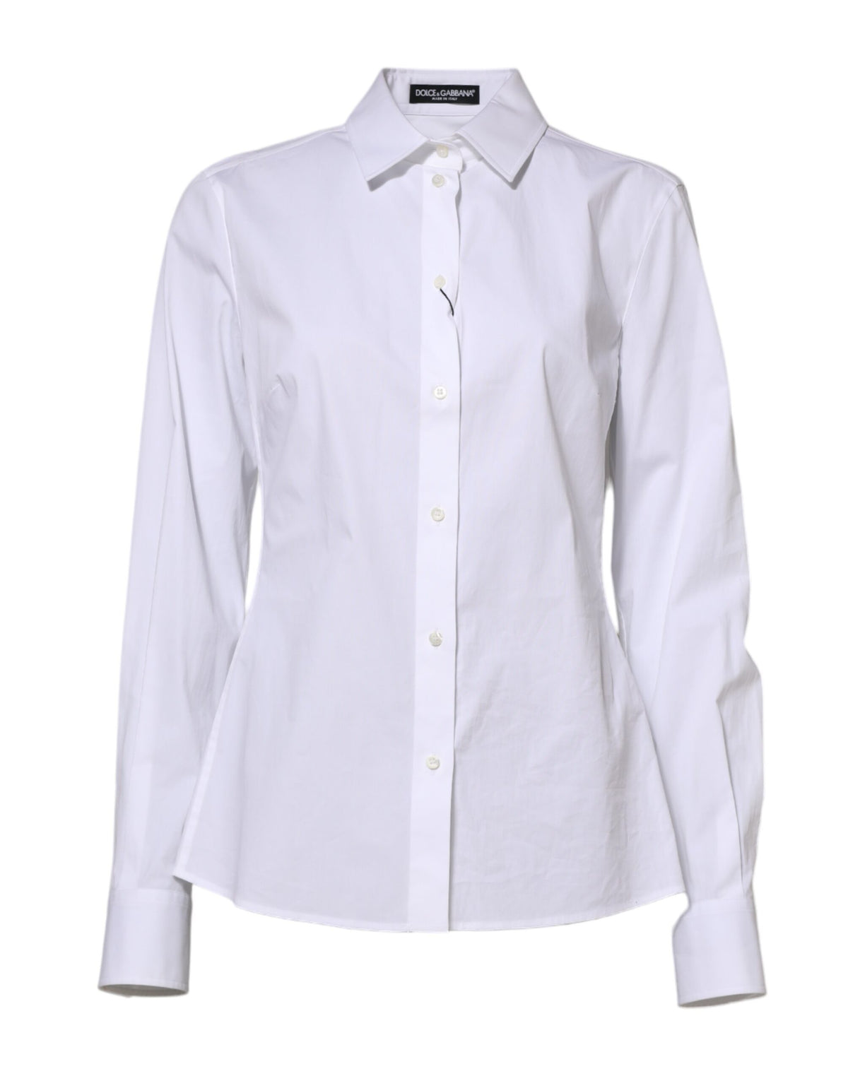 Dolce & Gabbana Chemise Blanche en Coton à Manches Longues