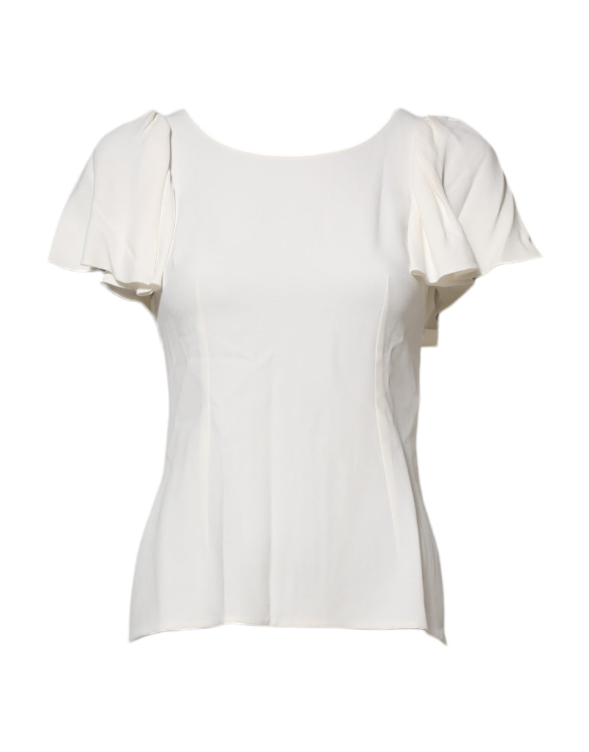 Dolce & Gabbana Blouse Femme Blanche à Col Rond et Manches Courtes