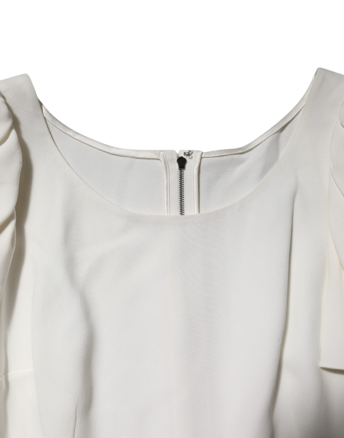 Dolce & Gabbana Blouse Femme Blanche à Col Rond et Manches Courtes