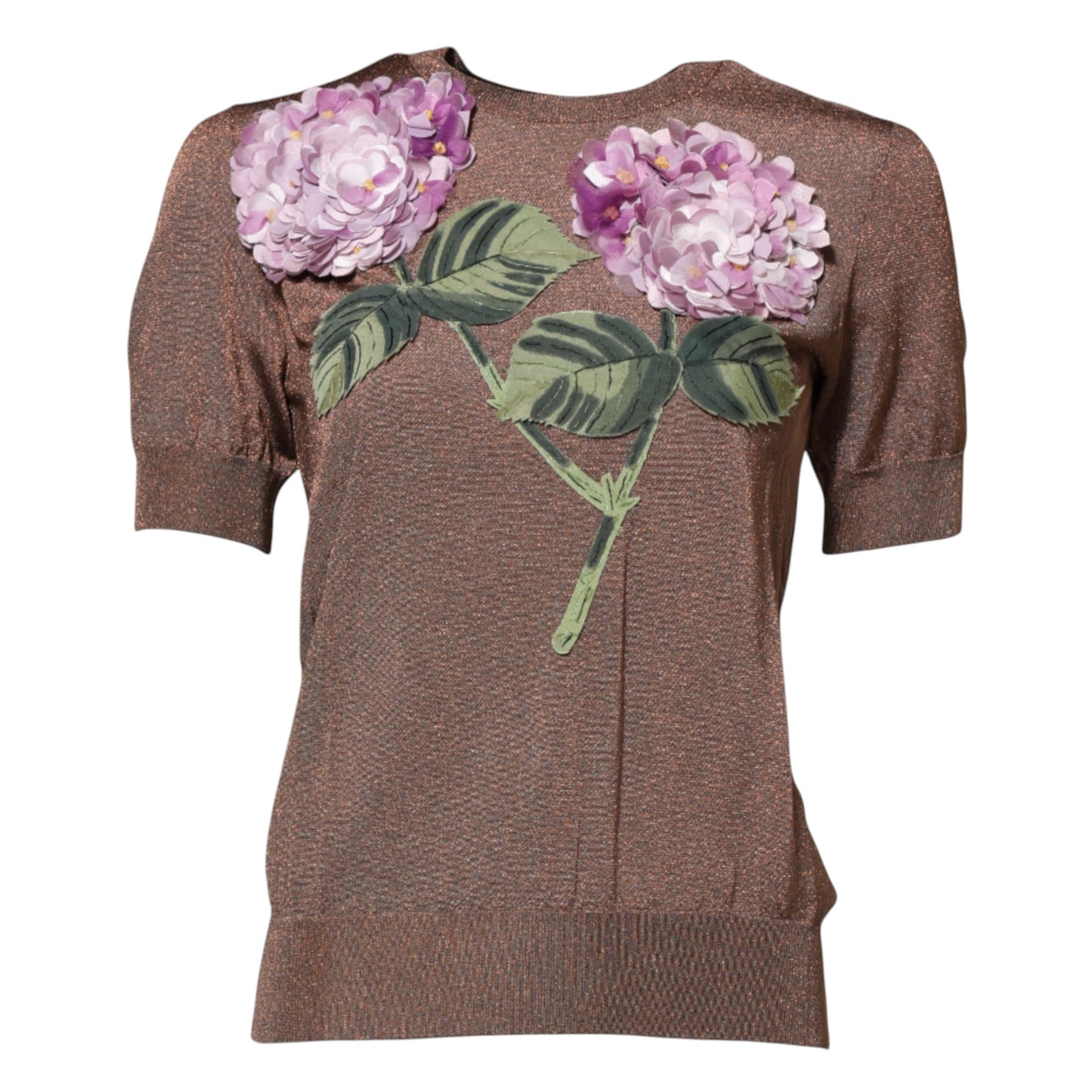Dolce &amp; Gabbana bruine blouse met ronde hals en bloemenprint
