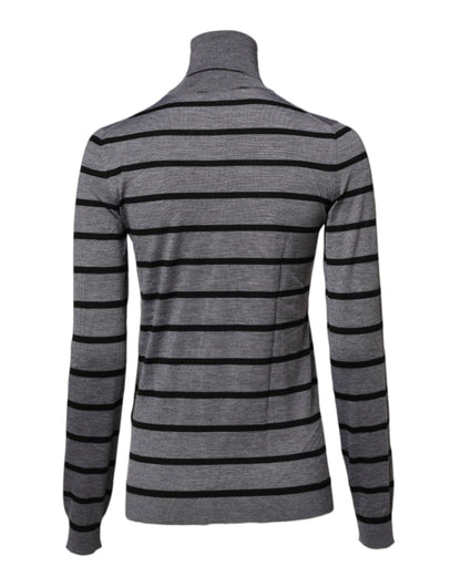 Dolce &amp; Gabbana grijze gebreide trui met bloemenborduursel