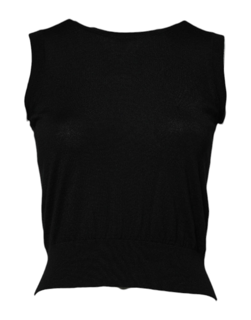 Dolce & Gabbana Black Cashmere Sleeveless Tank T-shirt