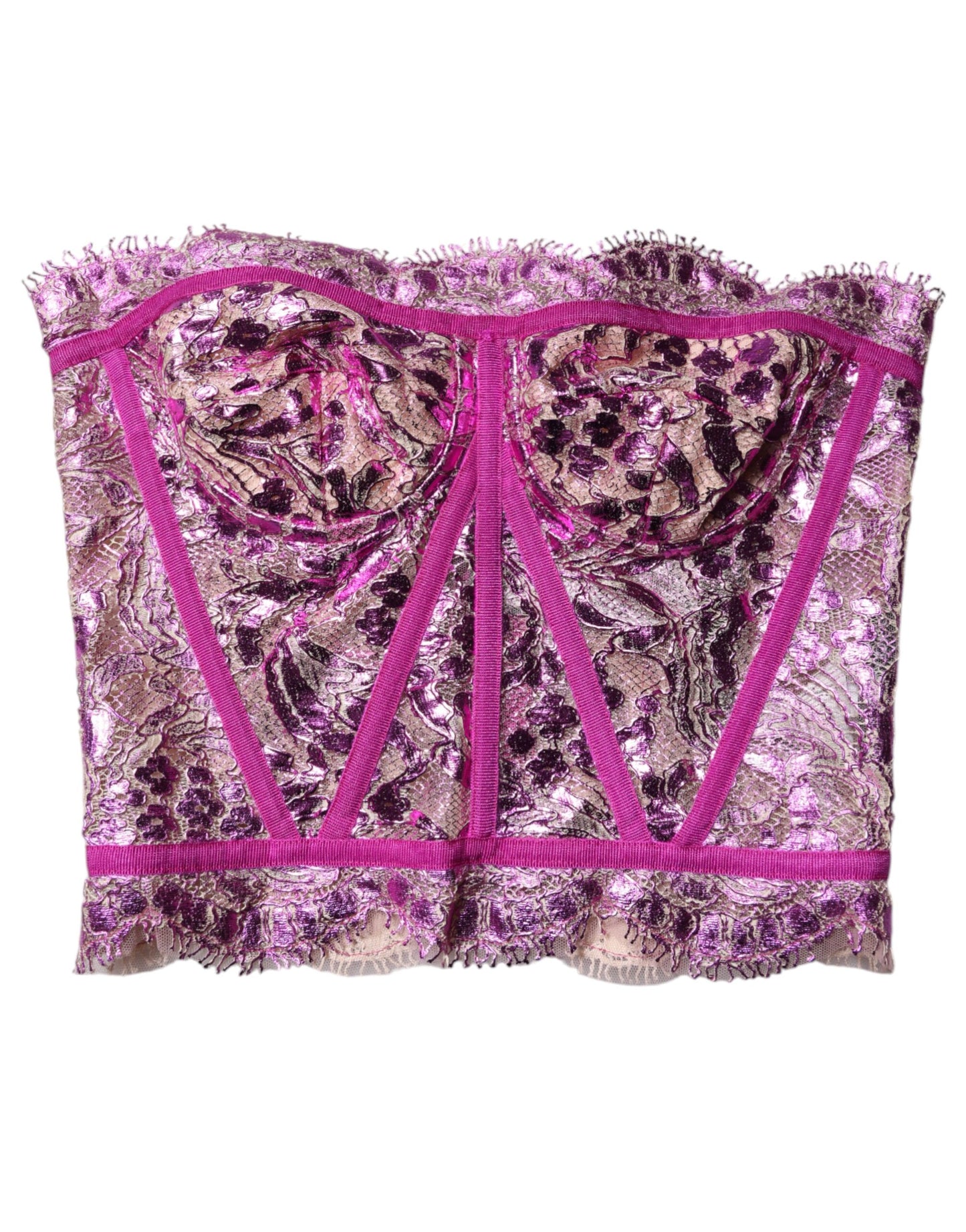 Dolce &amp; Gabbana Roze Bustier Mouwloze Corset Blouse Top