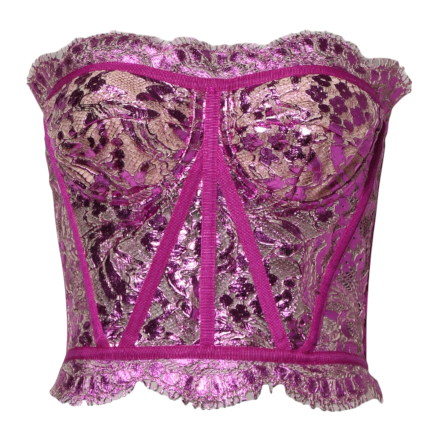 Dolce &amp; Gabbana Roze Bustier Mouwloze Corset Blouse Top