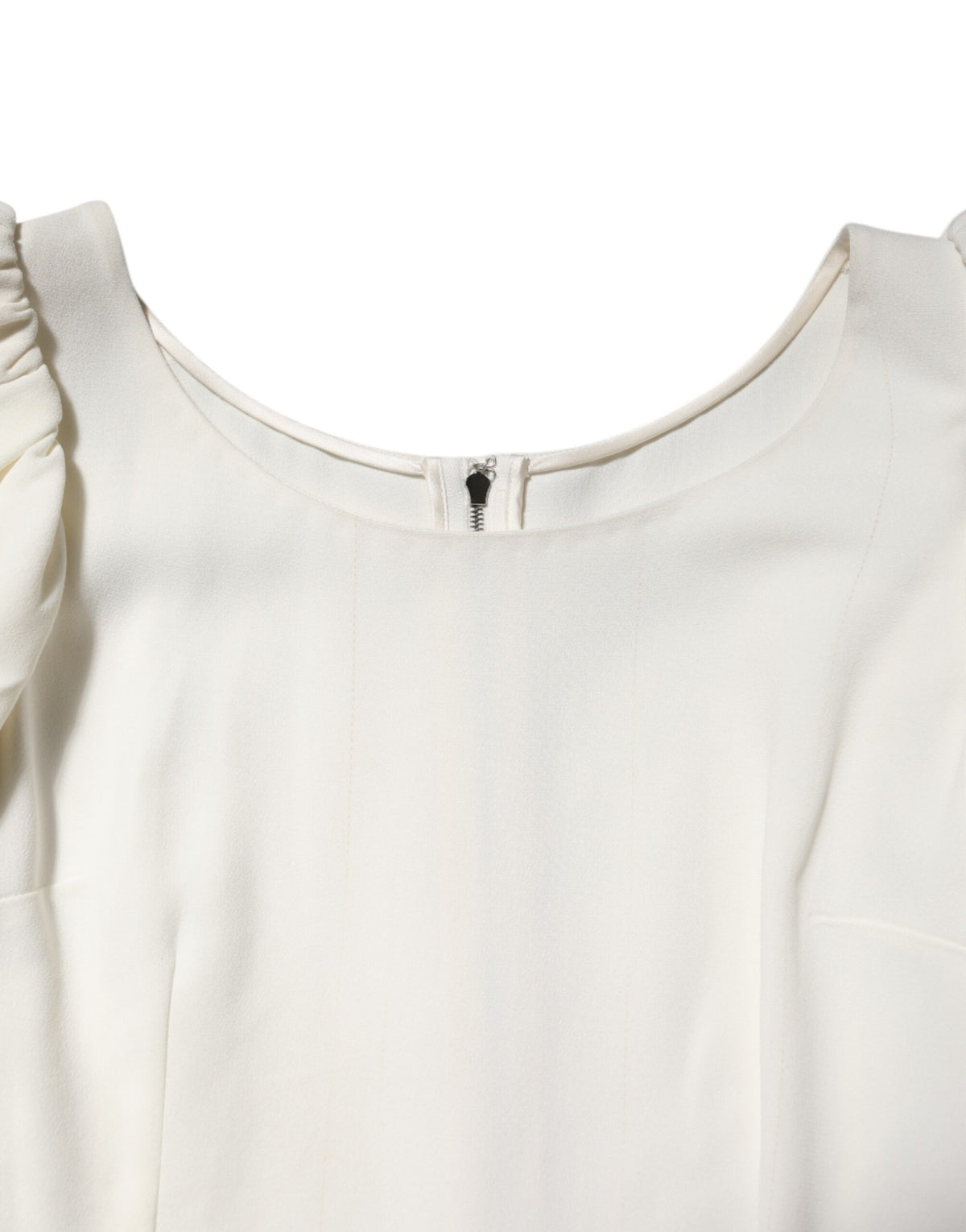 Dolce & Gabbana Blouse à Col Rond Blanc à Manches Courtes