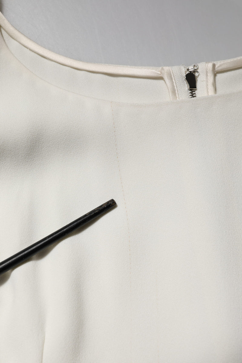 Dolce & Gabbana Blouse à Col Rond Blanc à Manches Courtes