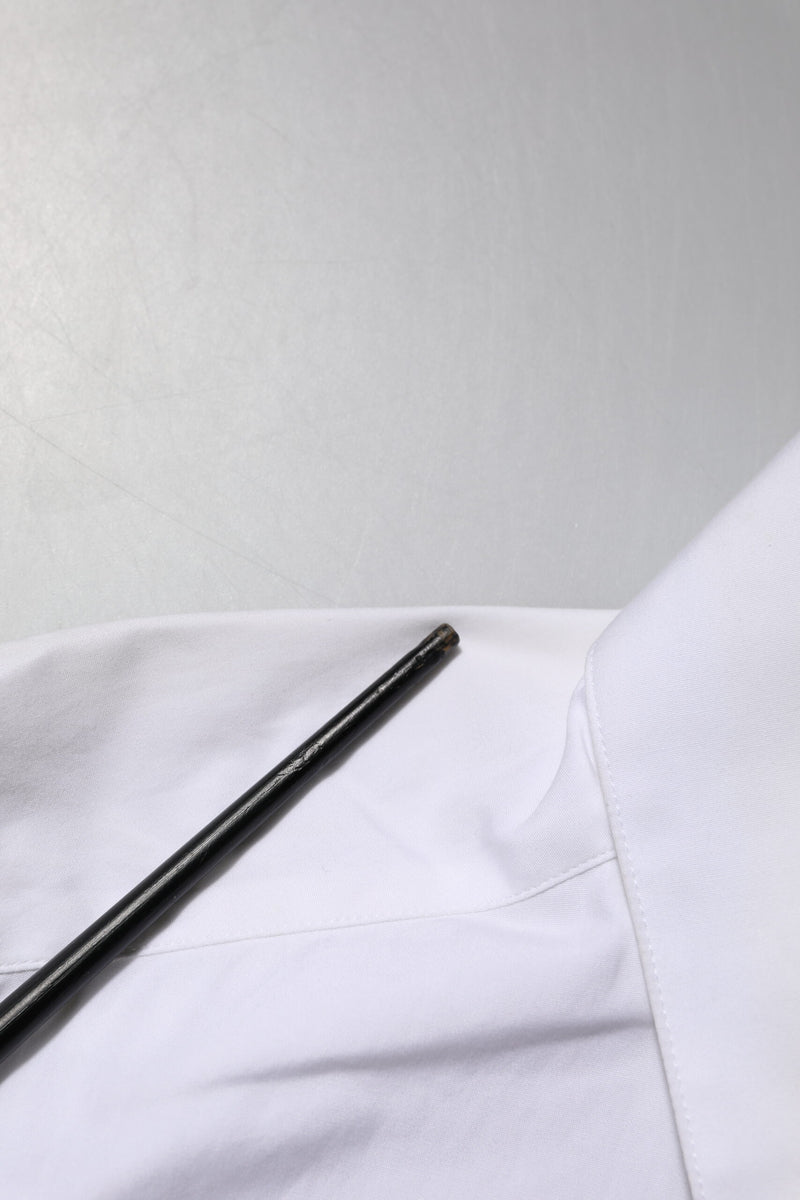 Dolce & Gabbana Chemise Blanche à Col Cristal Éclairé
