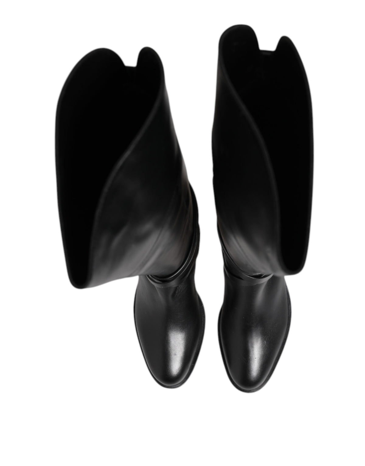 Elisabetta Franchi Bottes Hautes en Cuir Noir avec Boucles