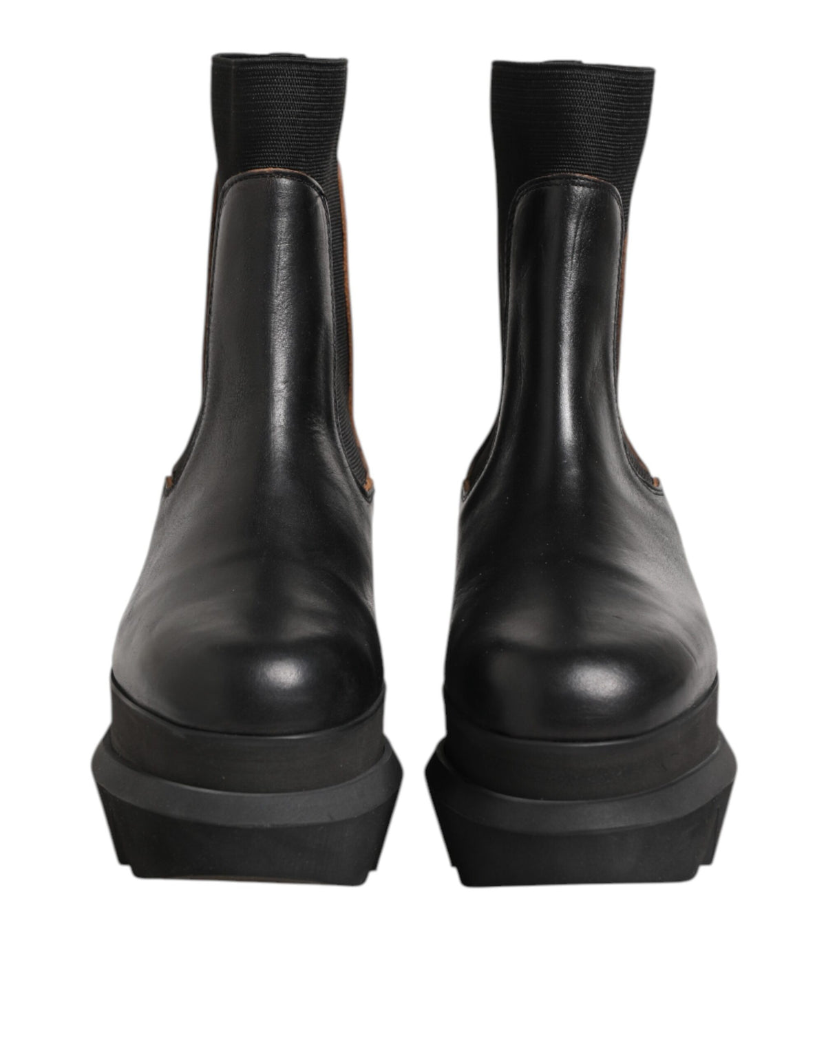 Sacai Black Chelsea Leather Pull-On Ankle Boots for Women