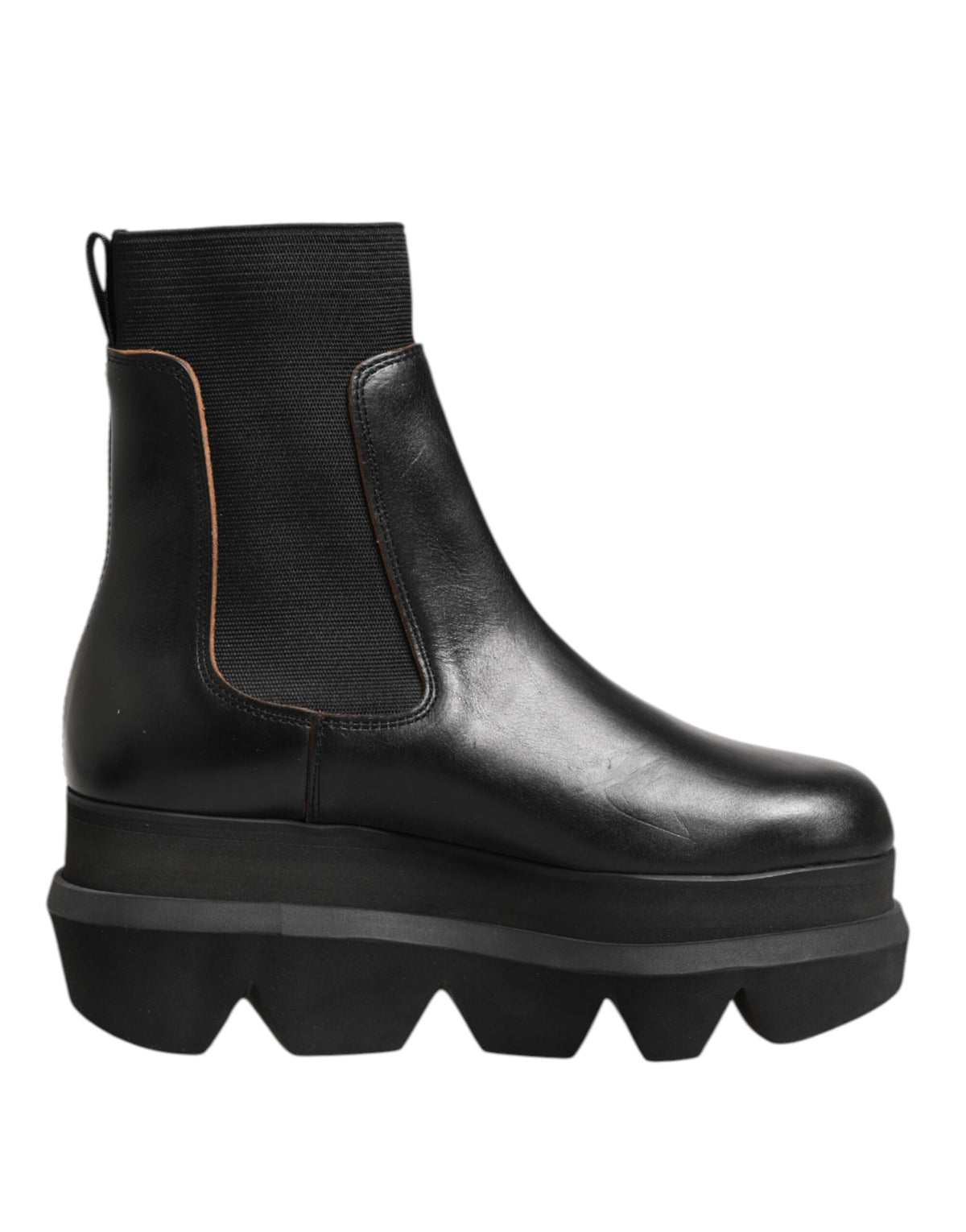 Sacai Black Chelsea Leather Pull-On Ankle Boots for Women