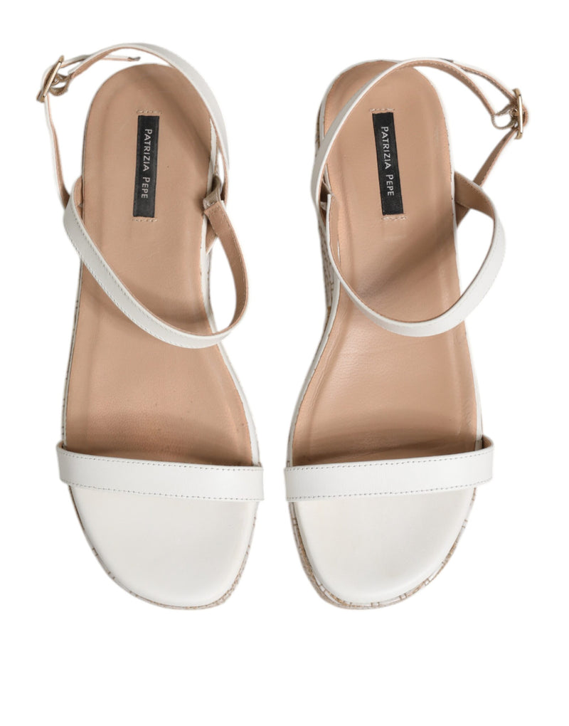 Patrizia Pepe Sandales Espadrilles Blanches à Bride Cheville pour Femme