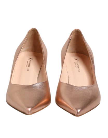 Escarpins en cuir rose Prosperine, talons aiguilles, chaussures à enfiler