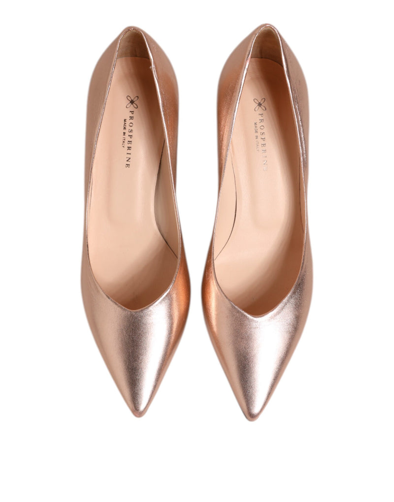 Prosperine Pink Leather Pumps - Elegant Stiletto Slip On Shoes