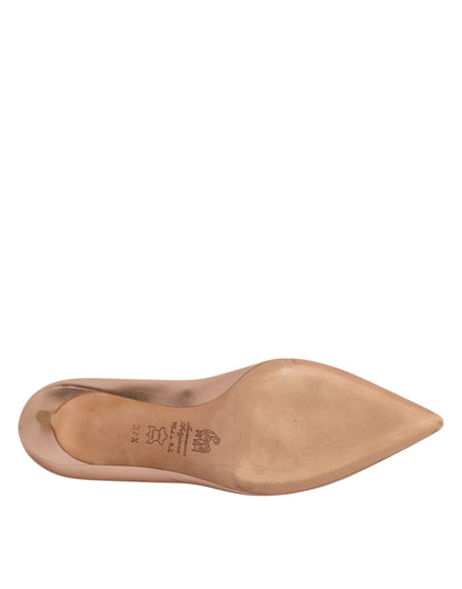 Escarpins en cuir rose Prosperine, talons aiguilles, chaussures à enfiler