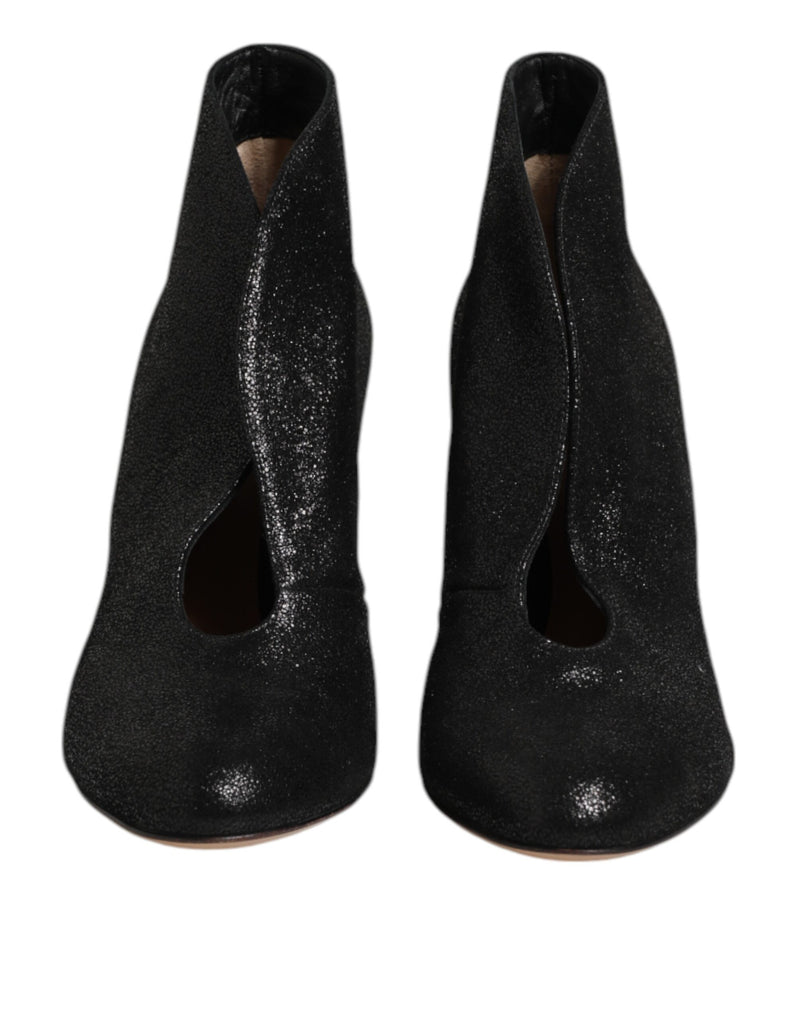 Gianvito Rossi Metallic Black Pump Stiletto Heels
