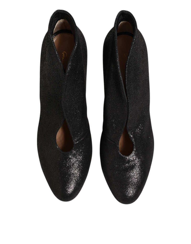Gianvito Rossi Metallic Black Pump Stiletto Heels