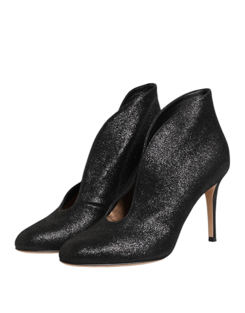 Gianvito Rossi Metallic Black Pump Stiletto Heels