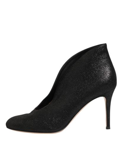 Escarpins à talons aiguilles Gianvito Rossi en noir métallisé