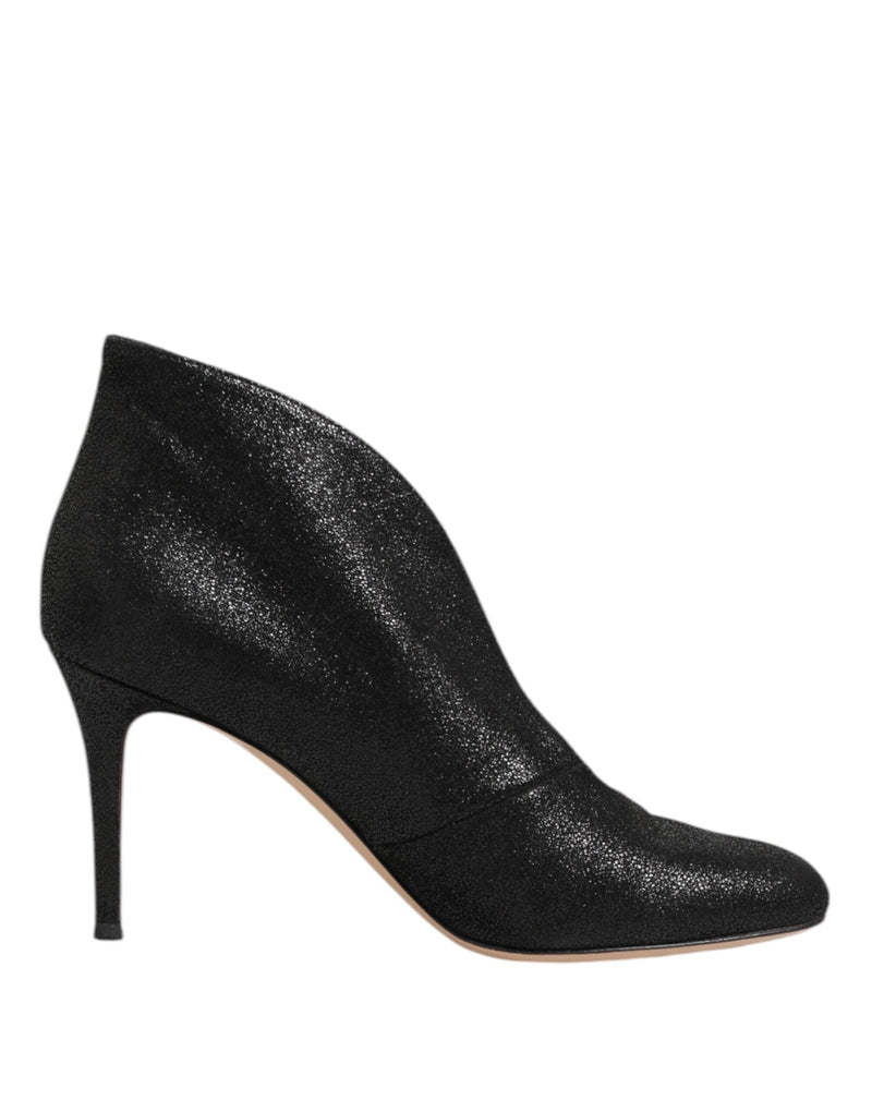 Gianvito Rossi Metallic Black Pump Stiletto Heels