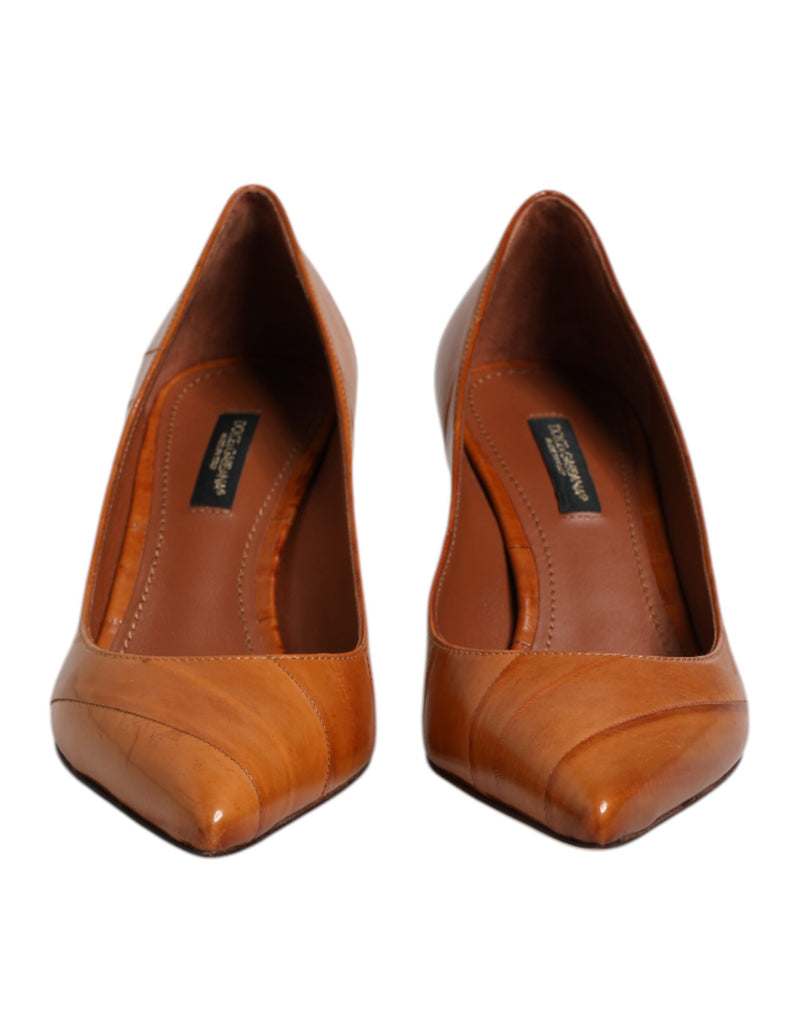 Dolce & Gabbana Brown Leather Stiletto Heel Pumps