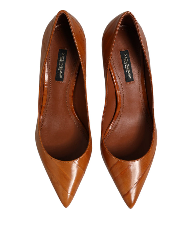 Dolce & Gabbana Brown Leather Stiletto Heel Pumps