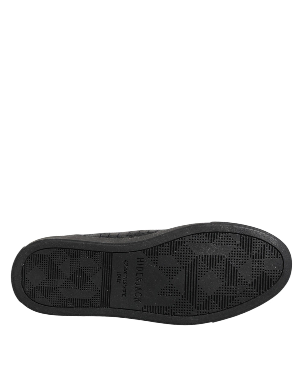 HIDE & JACK Black Leather Lace Up Mid Top Sneakers