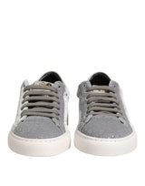 HIDE & JACK Gray Suede Low Top Lace Up Sneakers