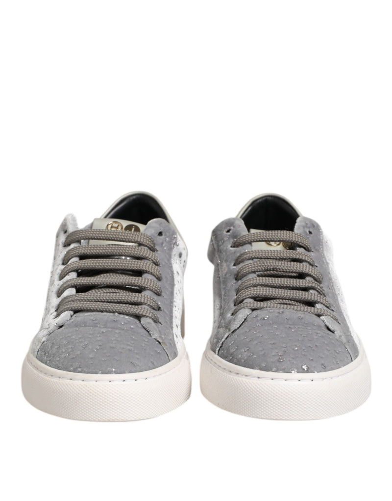 HIDE & JACK Gray Suede Low Top Lace Up Sneakers