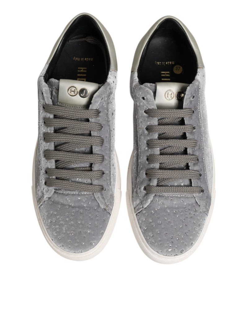 HIDE & JACK Gray Suede Low Top Lace Up Sneakers