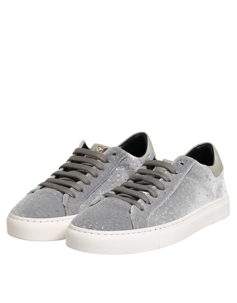 HIDE & JACK Gray Suede Low Top Lace Up Sneakers