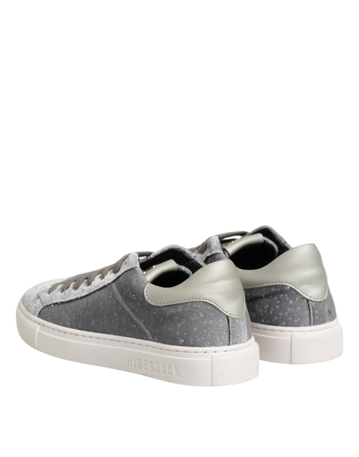 HIDE & JACK Gray Suede Low Top Lace Up Sneakers
