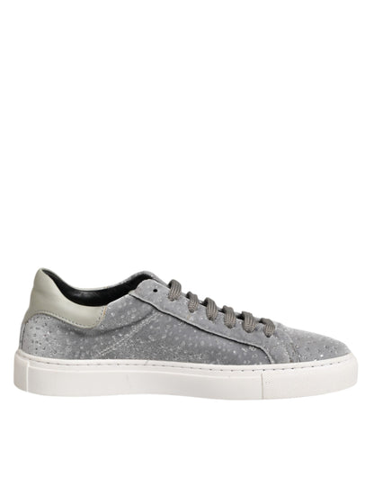 Sneakers basses en daim gris à lacets HIDE & JACK