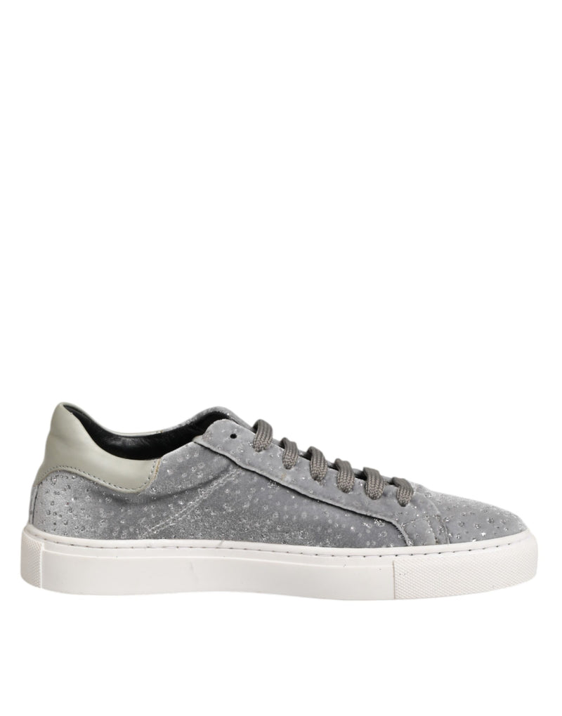 HIDE & JACK Gray Suede Low Top Lace Up Sneakers
