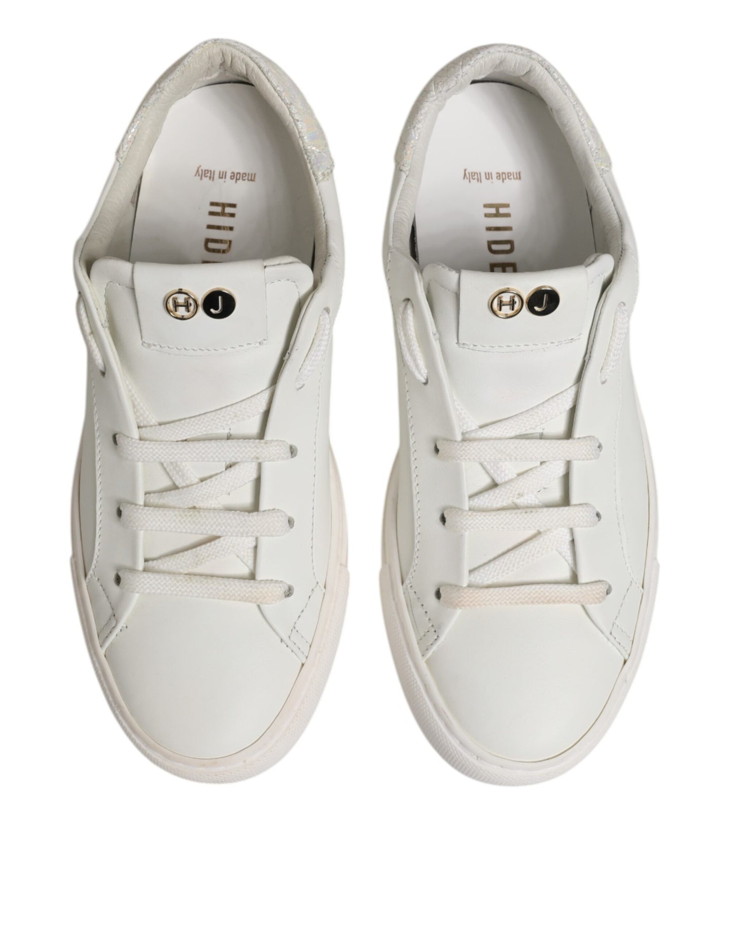 Sneakers basses en cuir blanc à lacets HIDE & JACK