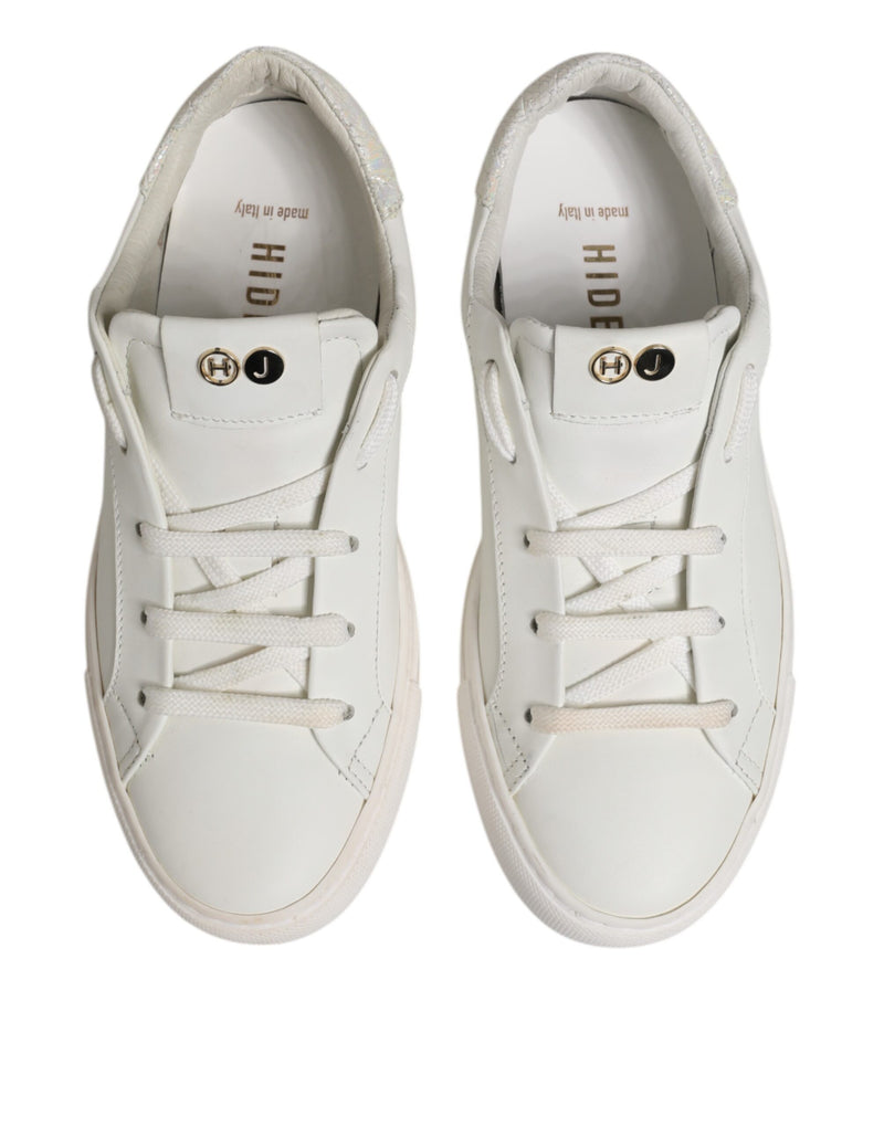 HIDE & JACK White Leather Low Top Lace Up Sneakers