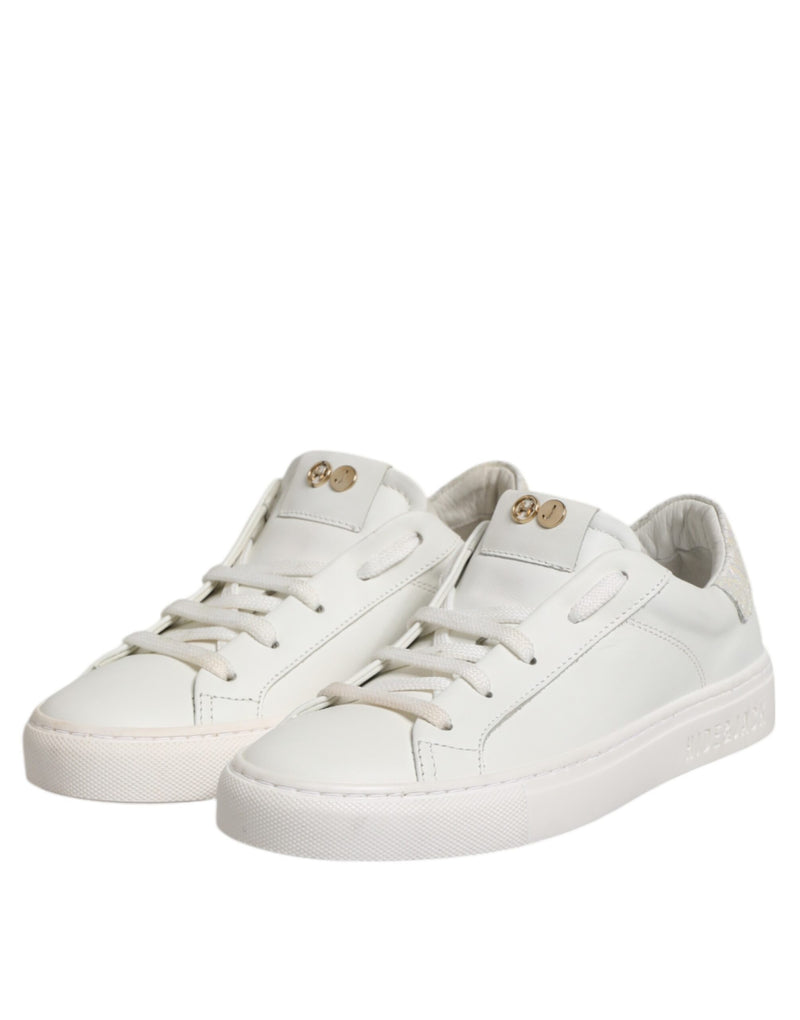 HIDE & JACK White Leather Low Top Lace Up Sneakers