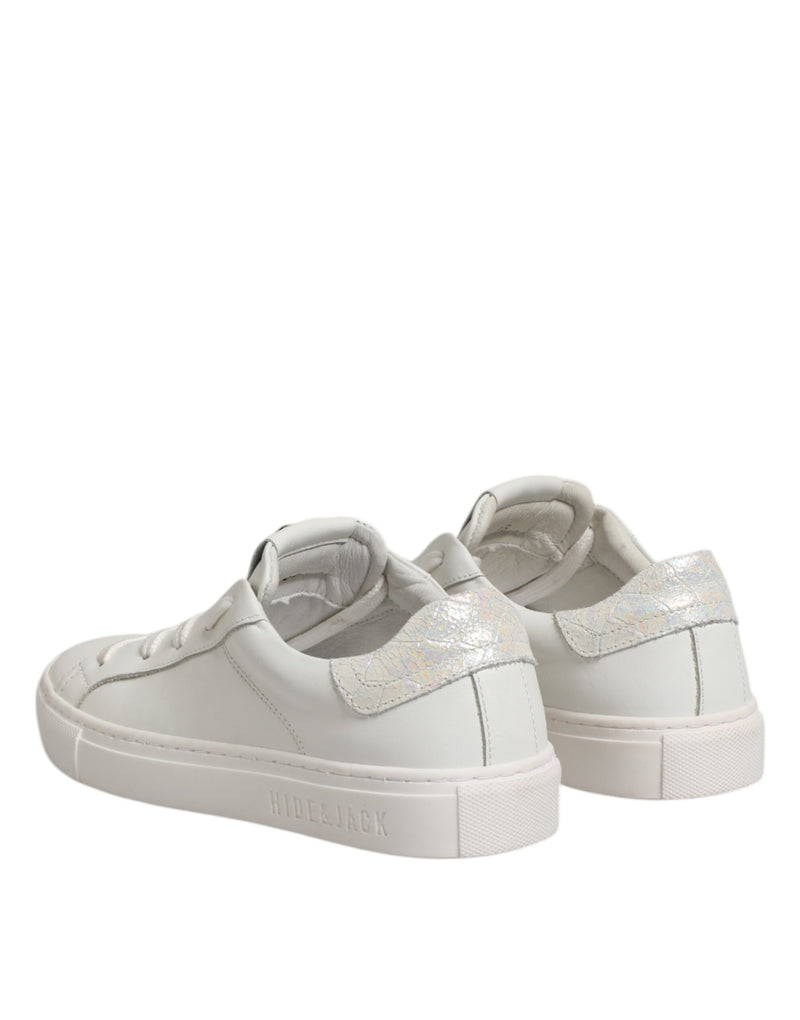 HIDE & JACK White Leather Low Top Lace Up Sneakers