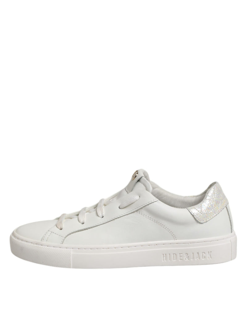 HIDE & JACK White Leather Low Top Lace Up Sneakers